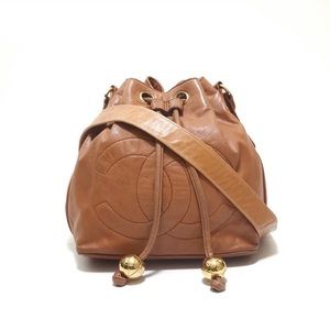 Authentic vintage Chanel drawstring bucket bag crossbody purse